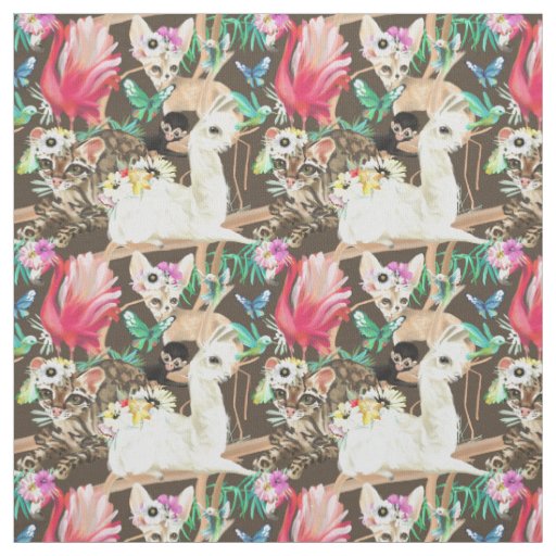 Tropical Animal Pattern Fabric