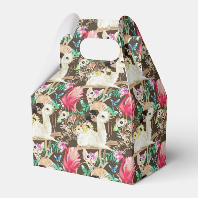 Tropical Animal Pattern Favor Boxes (Front Side)