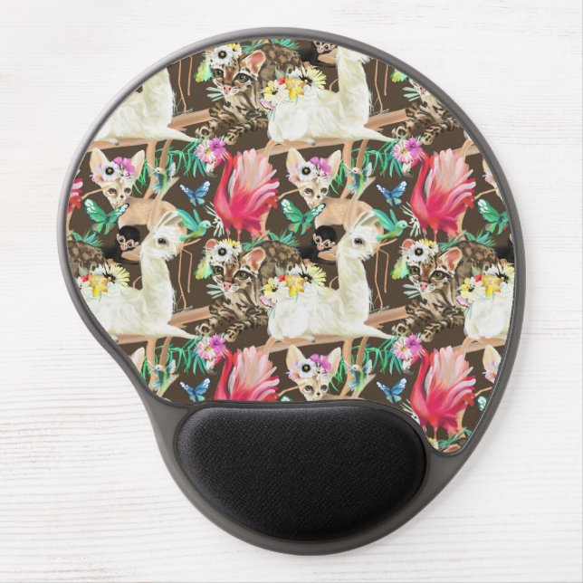 Tropical Animal Pattern Gel Mouse Pad (Front)