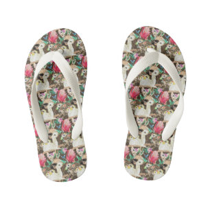Tropical Animal Pattern Kid's Flip Flops