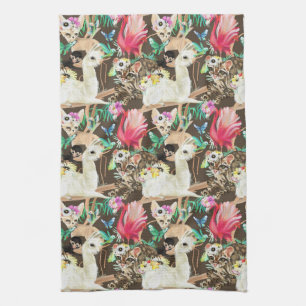 Tropical Animal Pattern Kitchen Towel