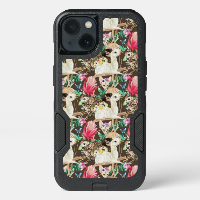 Tropical Animal Pattern Otterbox iPhone Case (Back)