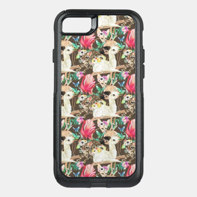 Tropical Animal Pattern Otterbox iPhone Case (Back)
