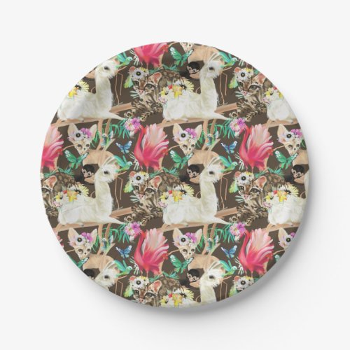 Tropical Animal Pattern Paper Plates