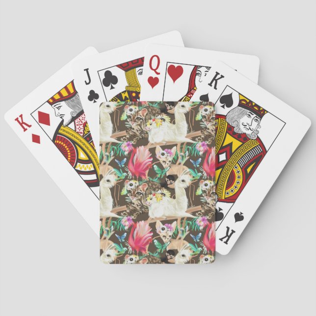 Tropical Animal Pattern Poker Cards (Back)