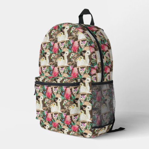 Tropical Animal Pattern Printed Backpack