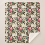 Tropical Animal Pattern Sherpa Blanket
