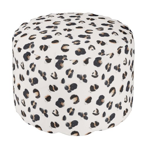 Tropical Animal Print and Greenery Series Design 1 Pouf