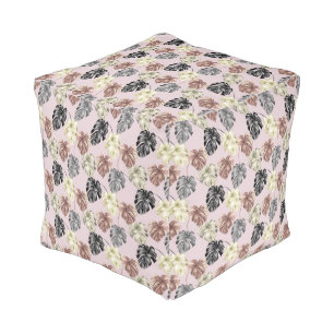 Tropical Animal Print &Greenery Series Design 35  Pouf