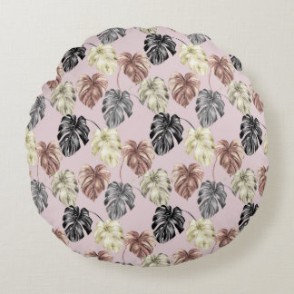 Tropical Animal Print &Greenery Series Design 35 Round Pillow
