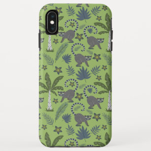 Tropical animals seamless pattern green and gray iPhone XS max case