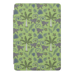 Tropical animals seamless pattern green and grey iPad pro cover