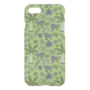Tropical animals seamless pattern green and grey iPhone SE/8/7 case