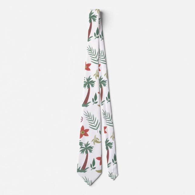 Tropical animals seamless pattern macaw and monkey neck tie (Front)