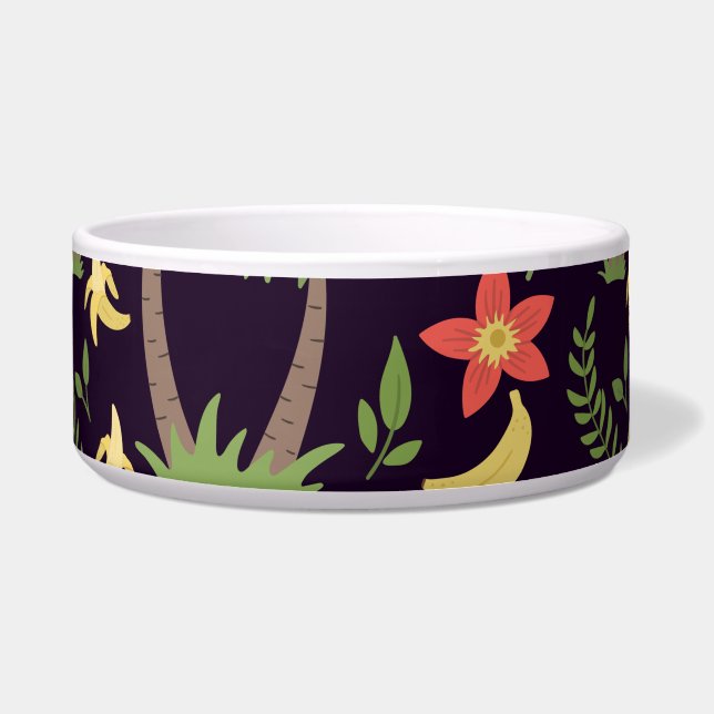 Tropical animals seamless pattern monkey & macaw bowl (Front)