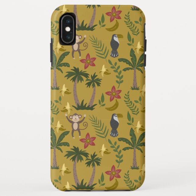 Tropical animals seamless pattern monkey , macaw Case-Mate iPhone case (Back)