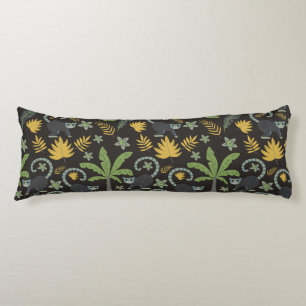 Tropical animals seamless pattern monkey palm tree body pillow