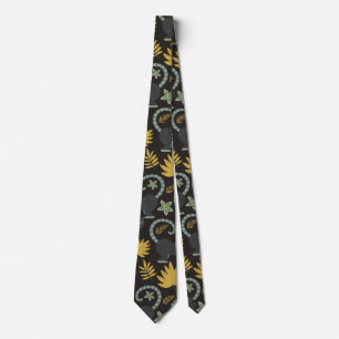 Tropical animals seamless pattern monkey palm tree neck tie