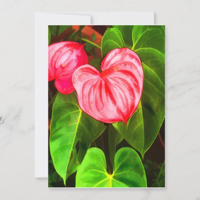 Tropical Anthurium Invitation (Front)