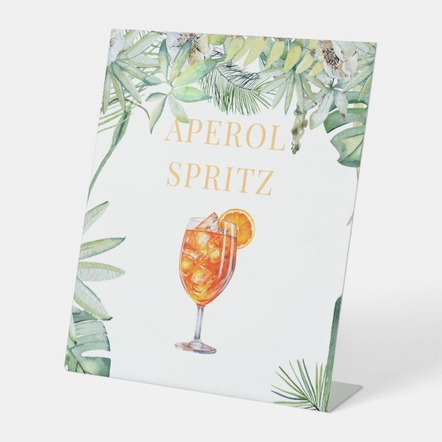 Tropical Aperol Spritz Drink Pedestal Sign (Front)
