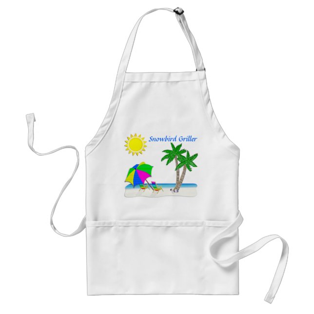 Tropical Aprons, Gifts for Snowbirds Adult Apron (Front)