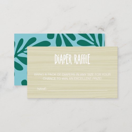 Tropical Aqua Baby On Board Diaper Raffle Enclosure Card