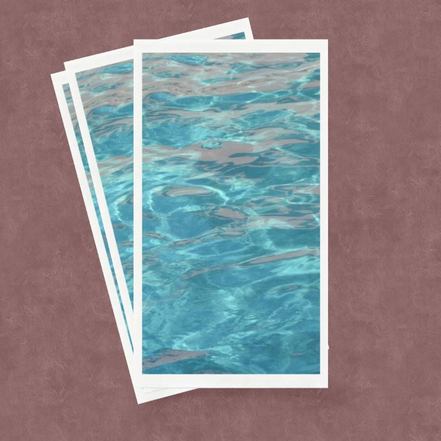 Tropical Aqua Blue Rippling Water Paper Guest Towels (Creator Uploaded)