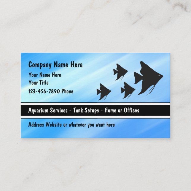 Tropical Aquarium Business Cards Design Template (Front)