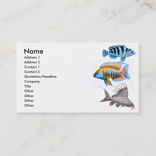 Customizable Tropical Aquarium Fish Business Card