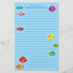 Tropical Aquarium Fish Cute Kid's Stationery