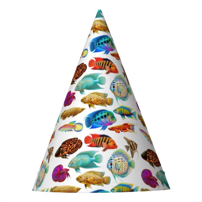Tropical Aquarium Fish Party Hat (Front)