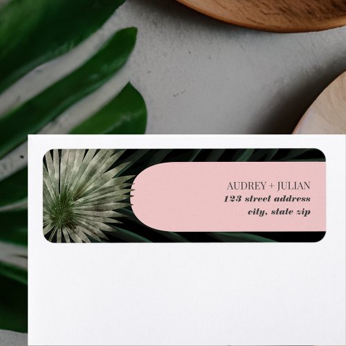 Tropical Arch Palm Leaf Wedding Label