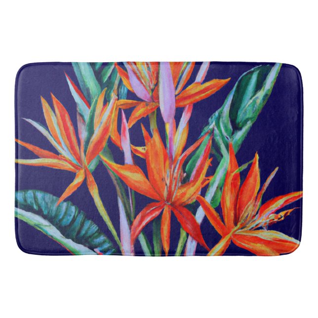 Tropical art  bath mat (Front)