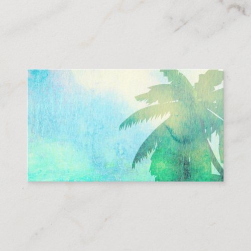 tropical art business card template palm tree