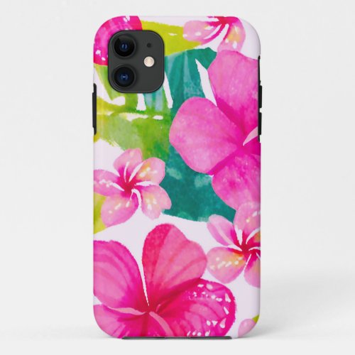 tropical art hibiscus flower ãƒˆãƒãƒããƒããƒãƒˆãƒããƒããããƒãƒãƒãƒ iPhone 11 case