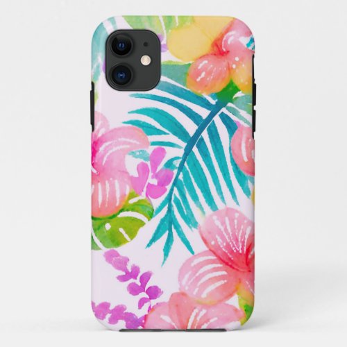 tropical art hibiscus flower ãƒããƒããããƒãƒãƒãƒ iPhone 11 case