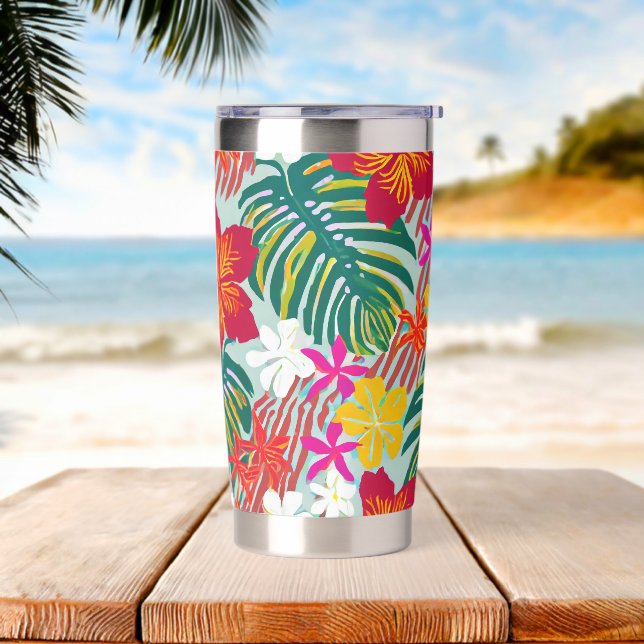 Tropical art insulated tumbler (Beach)
