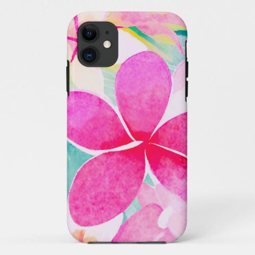 tropical art plumeria flowerãƒˆãƒãƒããƒããƒãƒˆãƒãƒãƒãƒªããƒãƒãƒãƒ iPhone 11 case