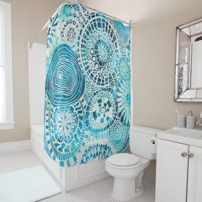 Tropical art  shower curtain (In Situ)