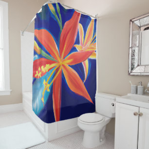 Tropical art shower curtain