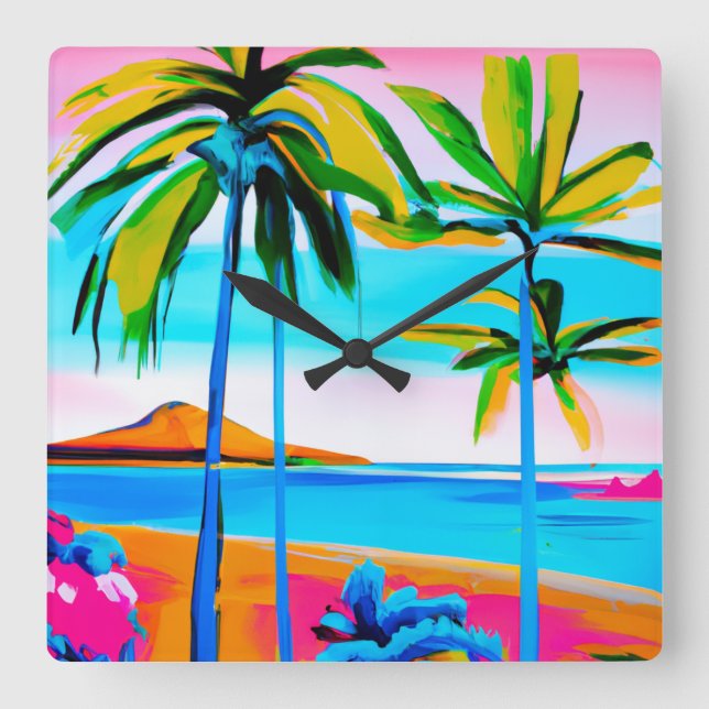 Tropical Art Wall clock (Front)
