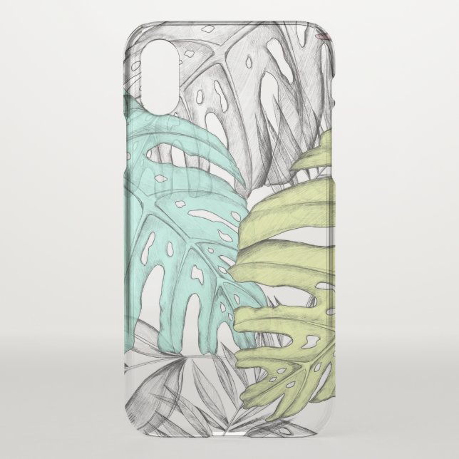 Tropical Artistic transparent iPhone Case (Back)