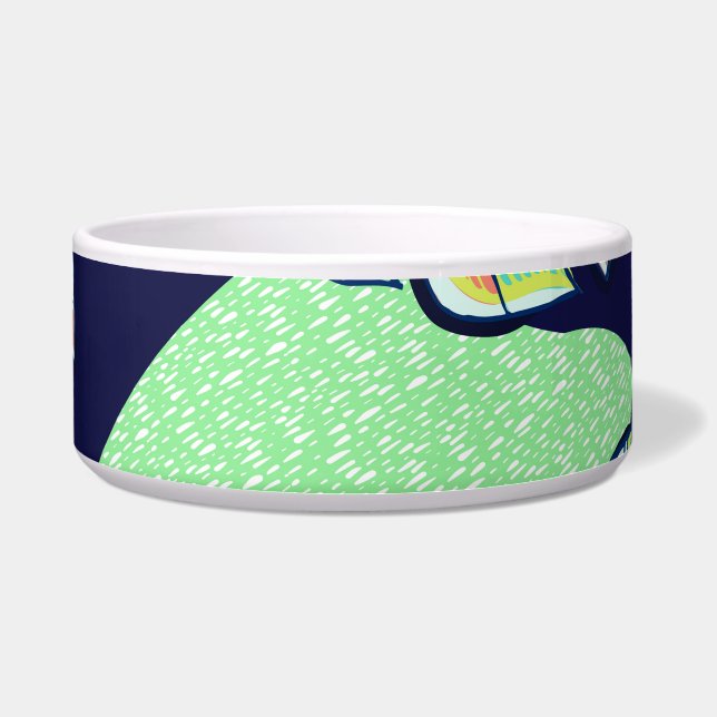 Tropical Artwork: Multicolored Monstera Design Bowl (Front)