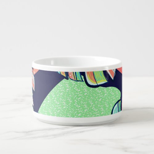 Tropical Artwork Multicolored Monstera Design Bowl