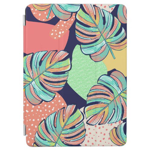 Tropical Artwork Multicolored Monstera Design iPad Air Cover