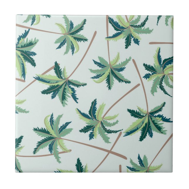Tropical Australian Foxtail Palm Ceramic Tile (Front)