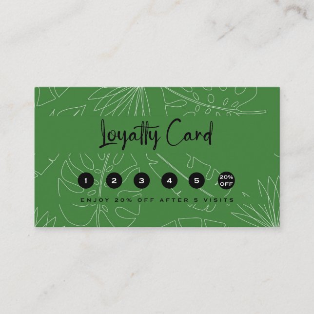 Tropical Auto Detailing Service Loyalty Card (Front)