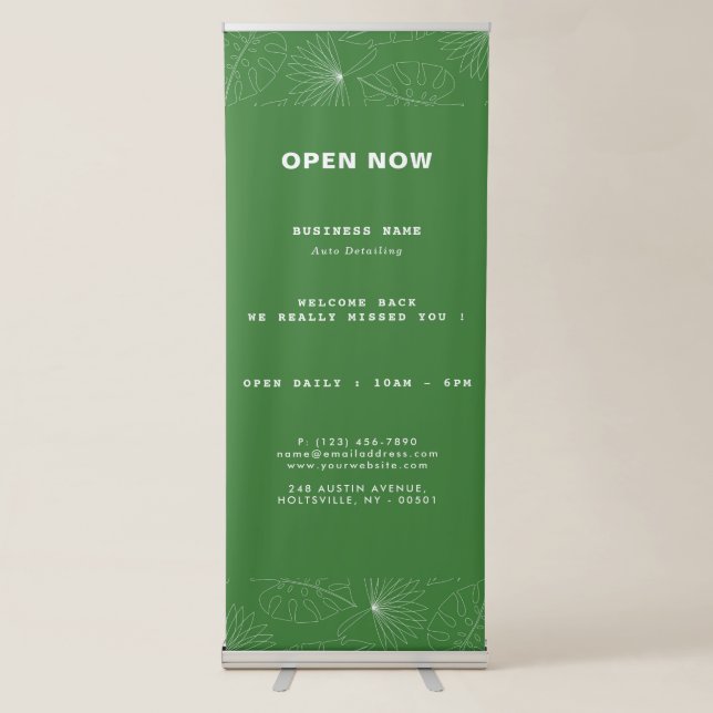 Tropical Auto Detailing Service Retractable Banner (Front)