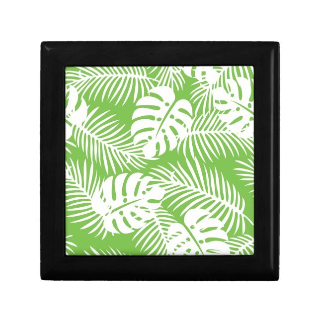 Tropical autumn, summer leaf patterns gift box (Front)