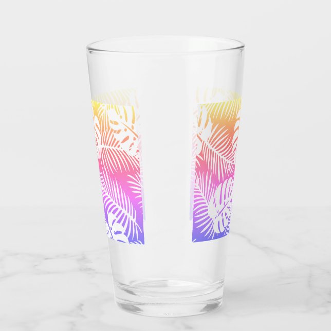 Tropical autumn, summer leaf patterns glass (Left)